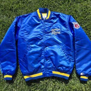 Vtg LA Rams Jacket Bomber Starter Pro line Los Angeles NFL Football 80s 90s Lg